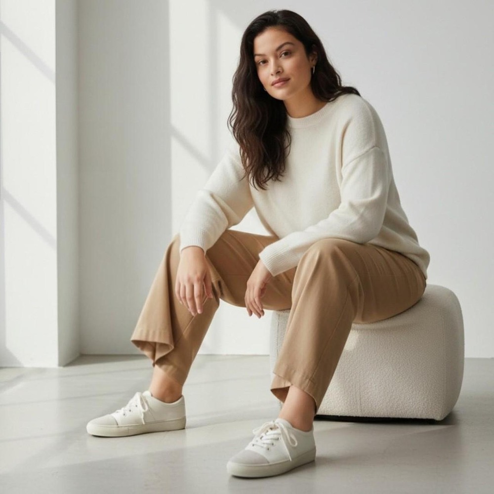 Via Spiga Minimalist Buttery soft Leather Cap-Toe Sneakers Size 7.5 Sybil ✨